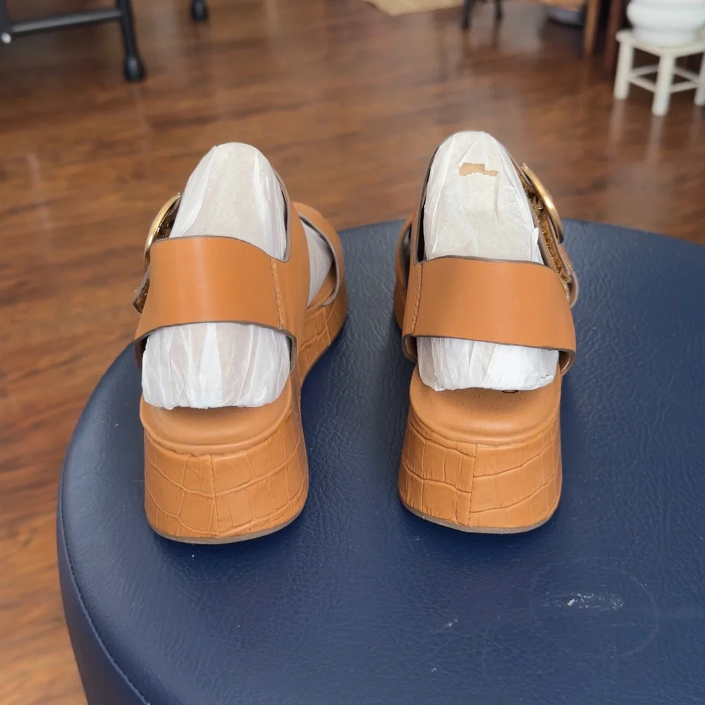 Women's Sofft Faedra Tan Wedge Sandals Sz 8.5 New‎ without box